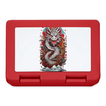 Retro Japan Drache Ukiyo-E Popart Design - Brotdose - Rot - Vorne
