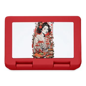 Esthétique japonaise Sushi Vintage Ukiyo-E Art - Boîte à goûter - rouge - Devant