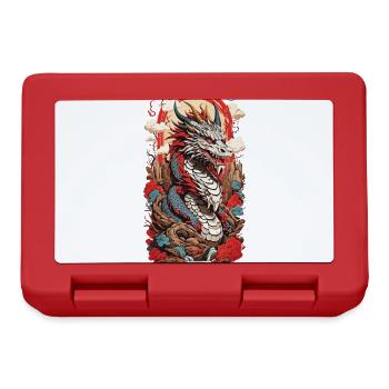 Ukiyo-E Drache Retro Japan Streetwear Design - Brotdose - Rot - Vorne