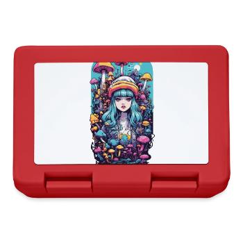Festival Fantasy Psychedelic Goa Mushroom Girl - Lunchbox - red - Front