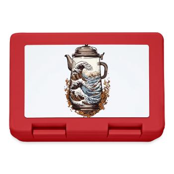 Coffee Ukiyo-E Wave Coffee Pot Streetwear - Lunchbox - red - Front