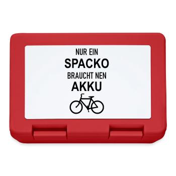 Nur ein Spacko braucht nen Akku - Brotdose - Rot - Vorne