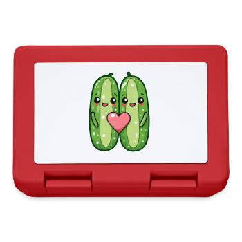 Gurke Paar Liebe Herz Lustig - Brotdose - Rot - Vorne