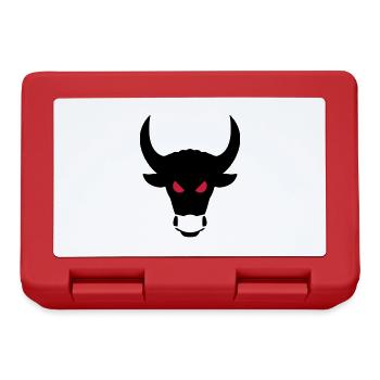 ★ Design colors changeable ★ Evil bull with mask - Lunchbox - red - Front