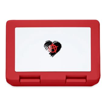 Grungy I Love Anarchy Heart Flag - Lunchbox - red - Front
