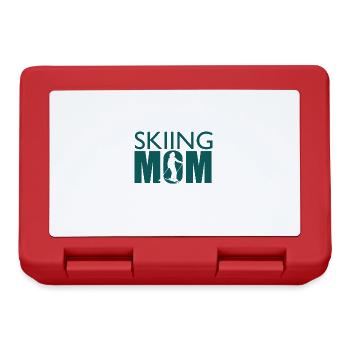 Skifahren Mama Ski Mom Skiing Mutter - Brotdose - Rot - Vorne