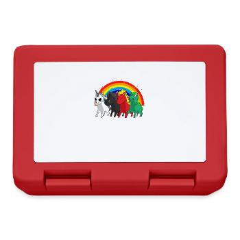 Cadeau de blague arc-en-ciel apocalypse licorne cavalier - Boîte à goûter - rouge - Devant