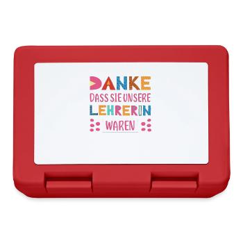 Danke dasss Sie unsere Lehrerin waren Abschied - Brotdose - Rot - Vorne