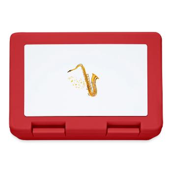 Bass saxophone tenor saxophone player - Lunchbox - red - Front