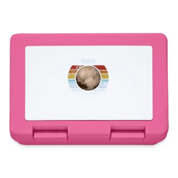 Never Forget Pluto . Retro Style Funny Space & Sci - Lunchbox - pink - Front