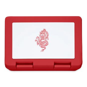 Japanischer Drache Handgezeichnet Rot - Brotdose - Rot - Vorne