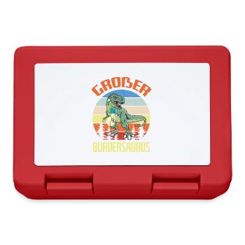 Großer Burdersaurus Dino Bruder Geschwister Spruch - Brotdose - Rot - Vorne