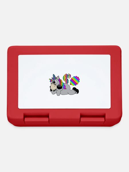 farting farting unicorn - Lunchbox - red