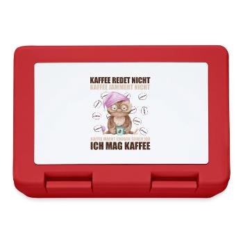 kaffee redet nicht kaffee jammert nicht eule kauz - Brotdose - Rot - Vorne