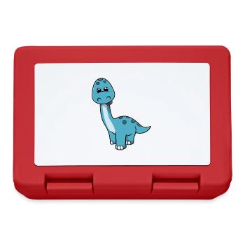 Mignon petit dinosaure souriant - Boîte à goûter - rouge - Devant