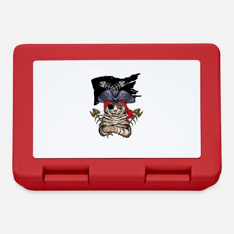 Chat pirate chat pirate pirate idée de cadeau - Boîte à goûter - rouge