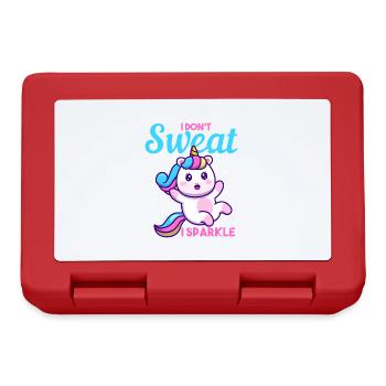 Einhorn ich nicht schwitzen I Sparkle Geschenk - Brotdose - Rot - Vorne