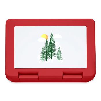 Wilderness Forest Trees Fir Trees Nature Mountains Mountains - Lunchbox - red - Front