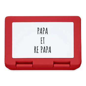 PAPA ET RE PAPA idée cadeau citation humour - Boîte à goûter - rouge - Devant