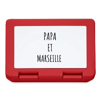 PAPA ET MARSEILLE idée cadeau humour citation - Boîte à goûter - rouge - Devant