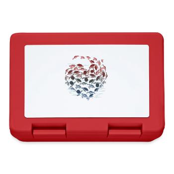 Tortue coeur amoureux océan idée cadeau - Boîte à goûter - rouge - Devant