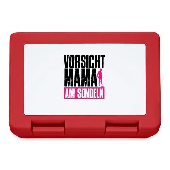 Vorsicht Mama Am Sondeln Lustiges Mutter Sondel - Brotdose - Rot - Vorne