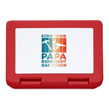 Keine Panik Papa repariert das schon Retro - Brotdose - Rot - Vorne