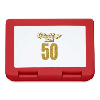 50. Geburtstag 50 Jahre 50er Geburtstagskind - Brotdose - Rot - Vorne