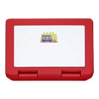 Keep it Simple I Camping Van Campsite Motif - Lunchbox - red - Front