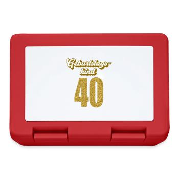 40. Geburtstag 40 Jahre 40er Geburtstagskind - Brotdose - Rot - Vorne