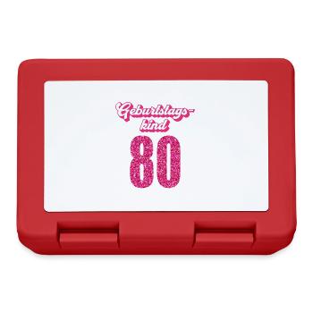 80. Geburtstag 80 Jahre 80er Geburtstagskind - Brotdose - Rot - Vorne