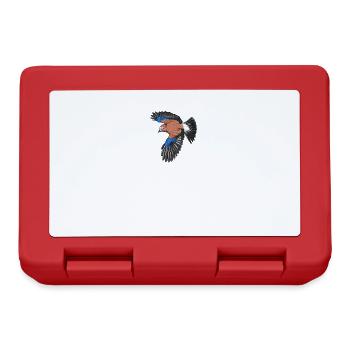 Jay I bird hunter forest motif for - Lunchbox - red - Front