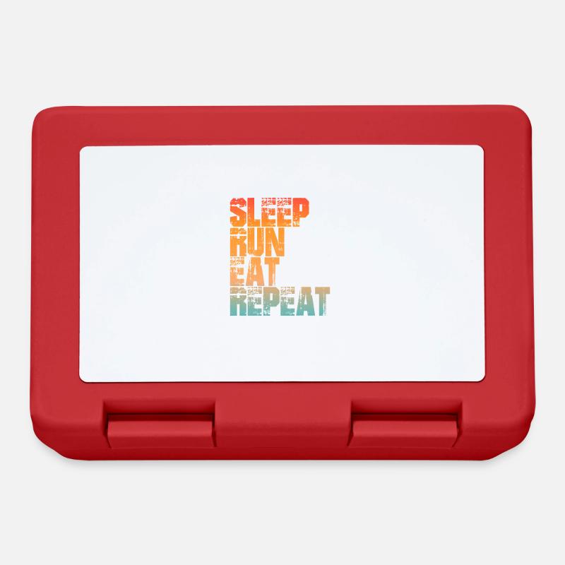 Pour les coureurs : SLEEP, RUN, EAT, REPEAT - Boîte à goûter - rouge