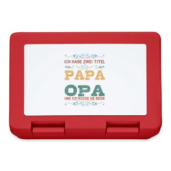 Ich habe Zwei Titel Papa und Opa Geschenk - Brotdose - Rot - Vorne