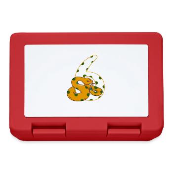 6th Birthday Sixth Snake Reptile Gift - Lunchbox - red - Front