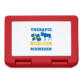 Ich brauche keine Therapie Ich muss nach Schweden - Brotdose - Rot - Vorne