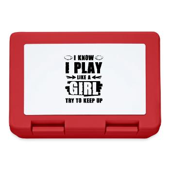 fille fille football - Boîte à goûter - rouge - Devant