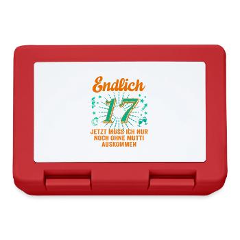 17 Geburtstag Junge Geschenk lustig 17. Ehrentag - Brotdose - Rot - Vorne