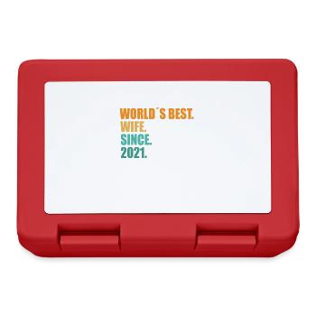 Beste Ehefrau seit 2021 1. Hochzeitstag - Brotdose - Rot - Vorne