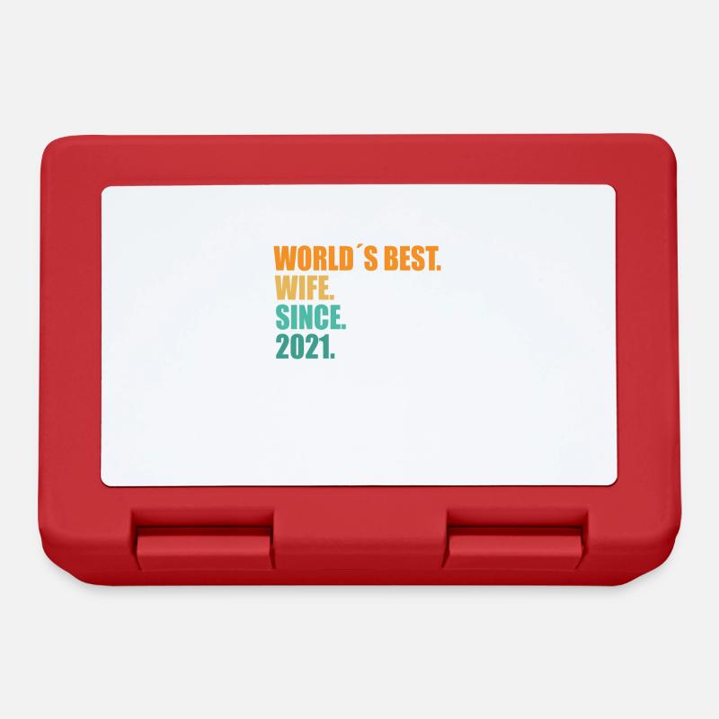 Beste Ehefrau seit 2021 1. Hochzeitstag - Brotdose - Rot