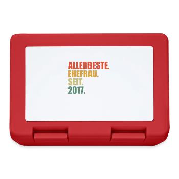 Beste Ehefrau seit 2017 4. Hochzeitstag - Brotdose - Rot - Vorne
