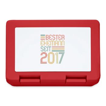 Bester Ehemann seit 2017 4. Hochzeitstag - Brotdose - Rot - Vorne