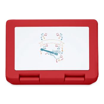 Guitar Music Instrument Musician Gift Idea - Lunchbox - red - Front