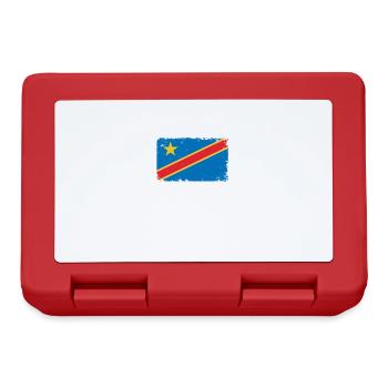 Kongo Herzschlag Flagge Vintage Kongo - Brotdose - Rot - Vorne