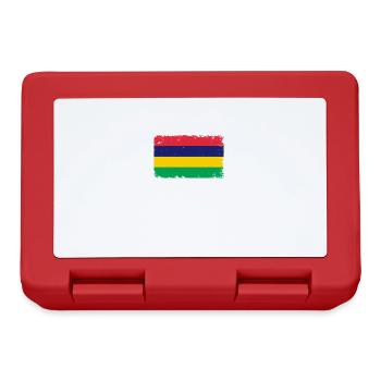 Mauritius Heartbeat Flag Vintage Mauritius - Lunchbox - red - Front