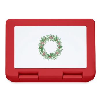 Weihnachtskranz mit roten Schleifen - Brotdose - Rot - Vorne