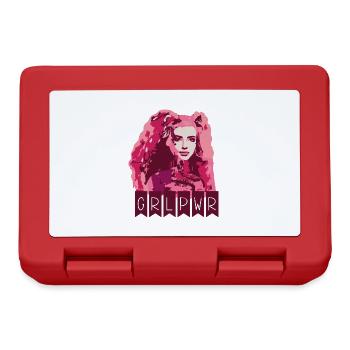 Grlpwr, girlspower, filles, pouvoir des femmes, rose - Boîte à goûter - rouge - Devant