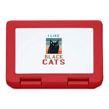I Like Black Cats - Saying with cat and motif - Lunchbox - red - Front