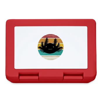 Retro Axolotl Lustiges Design für Kinder Mama Papa - Brotdose - Rot - Vorne