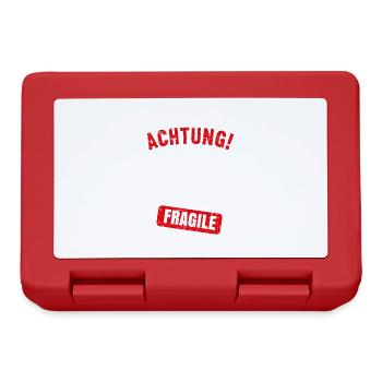 Achtung Ich bin jetzt 60 Fragile 60. Geburtstag - Brotdose - Rot - Vorne
